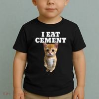 I Eat Cement Cat Meme Toddler T-Shirt thumb 2