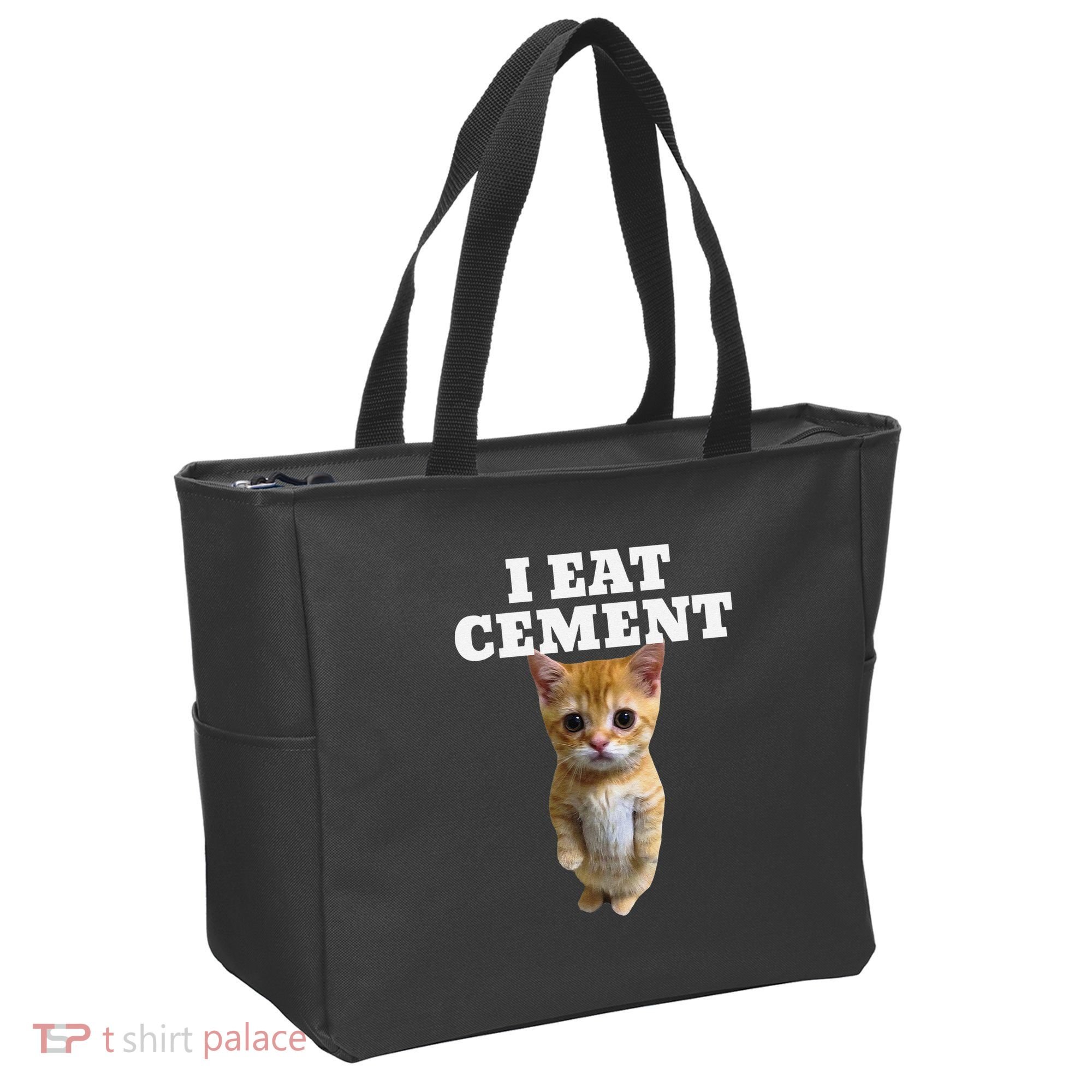 I Eat Cement Cat Meme Tote Bag