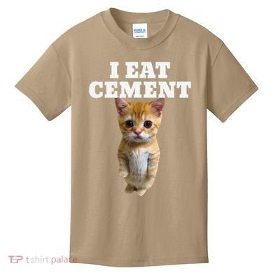 I Eat Cement Cat Meme Kids T-Shirt