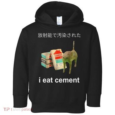 I Eat Cement Cat Japanese Meme Cat Oddly Specific Weired Toddler Hoodie