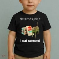 I Eat Cement Cat Japanese Meme Cat Oddly Specific Weired Toddler T-Shirt thumb 2