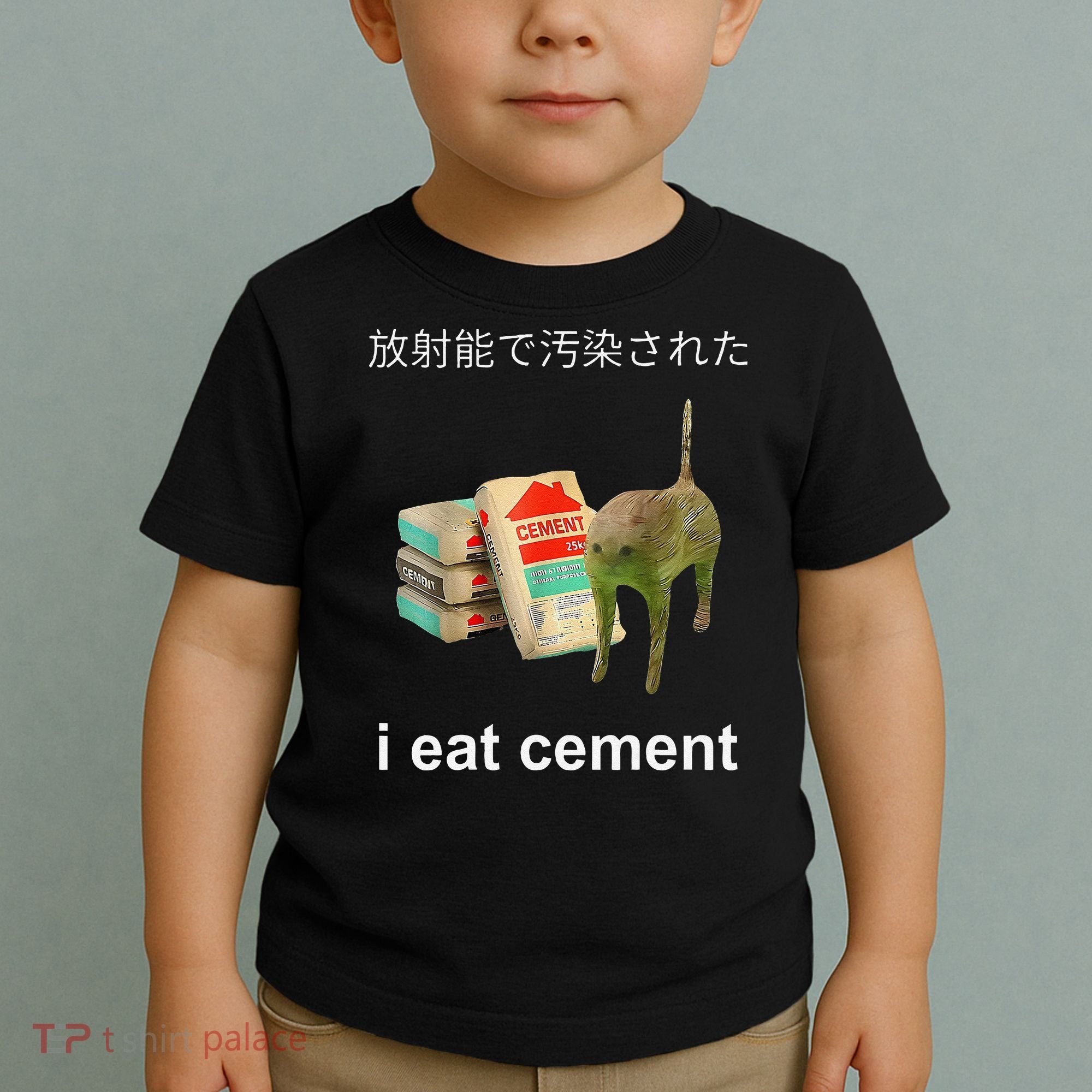 I Eat Cement Cat Japanese Meme Cat Oddly Specific Weired Toddler T-Shirt