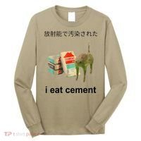 I Eat Cement Cat Japanese Meme Cat Oddly Specific Weired Long Sleeve Shirt thumb 0