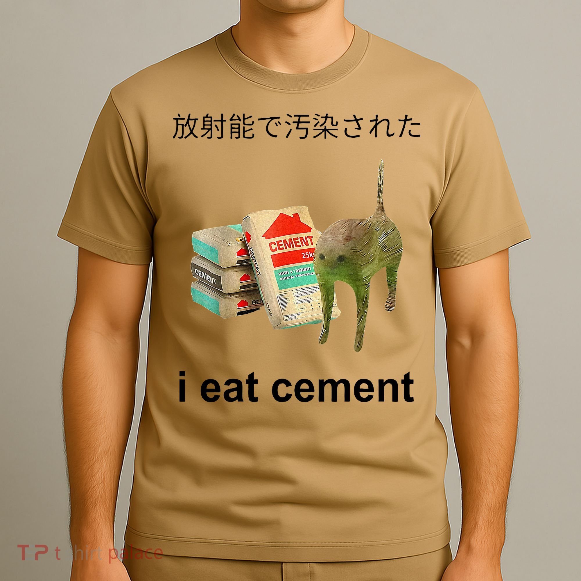 I Eat Cement Cat Japanese Meme Cat Oddly Specific Weired T-Shirt