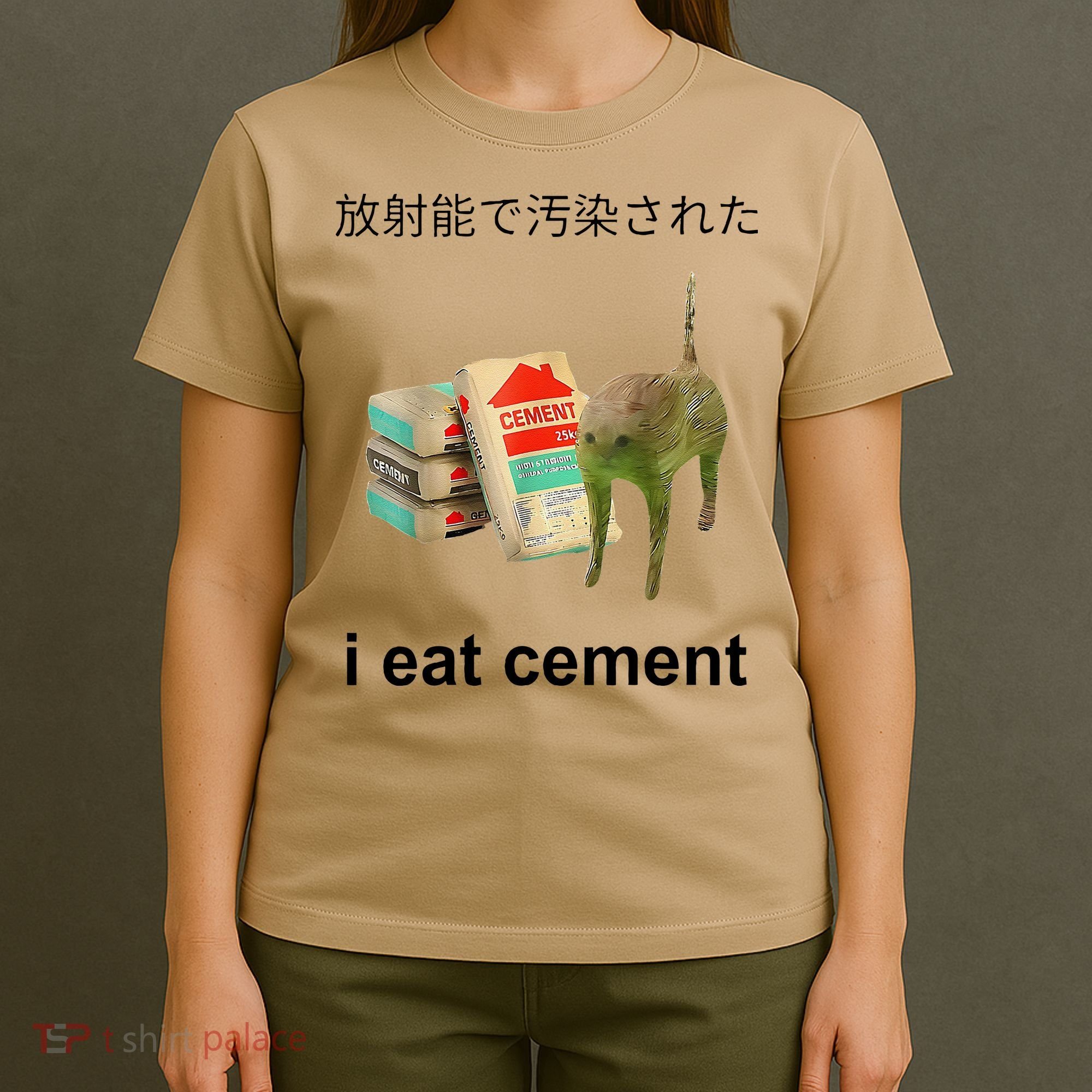 I Eat Cement Cat Japanese Meme Cat Oddly Specific Weired T-Shirt