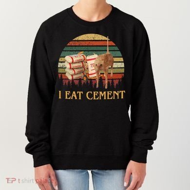 I Eat Cement Cursed Cat Funny Meme Lover Women's Sweatshirt