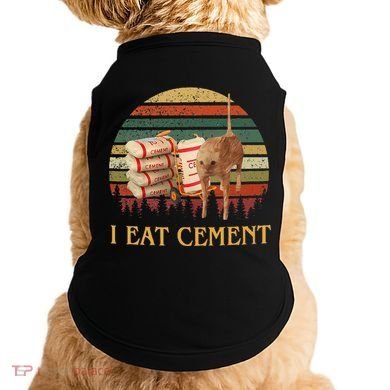 I Eat Cement Cursed Cat Funny Meme Lover Doggie Tank