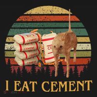 I Eat Cement Cursed Cat Funny Meme Lover Bucket Hat thumb 4