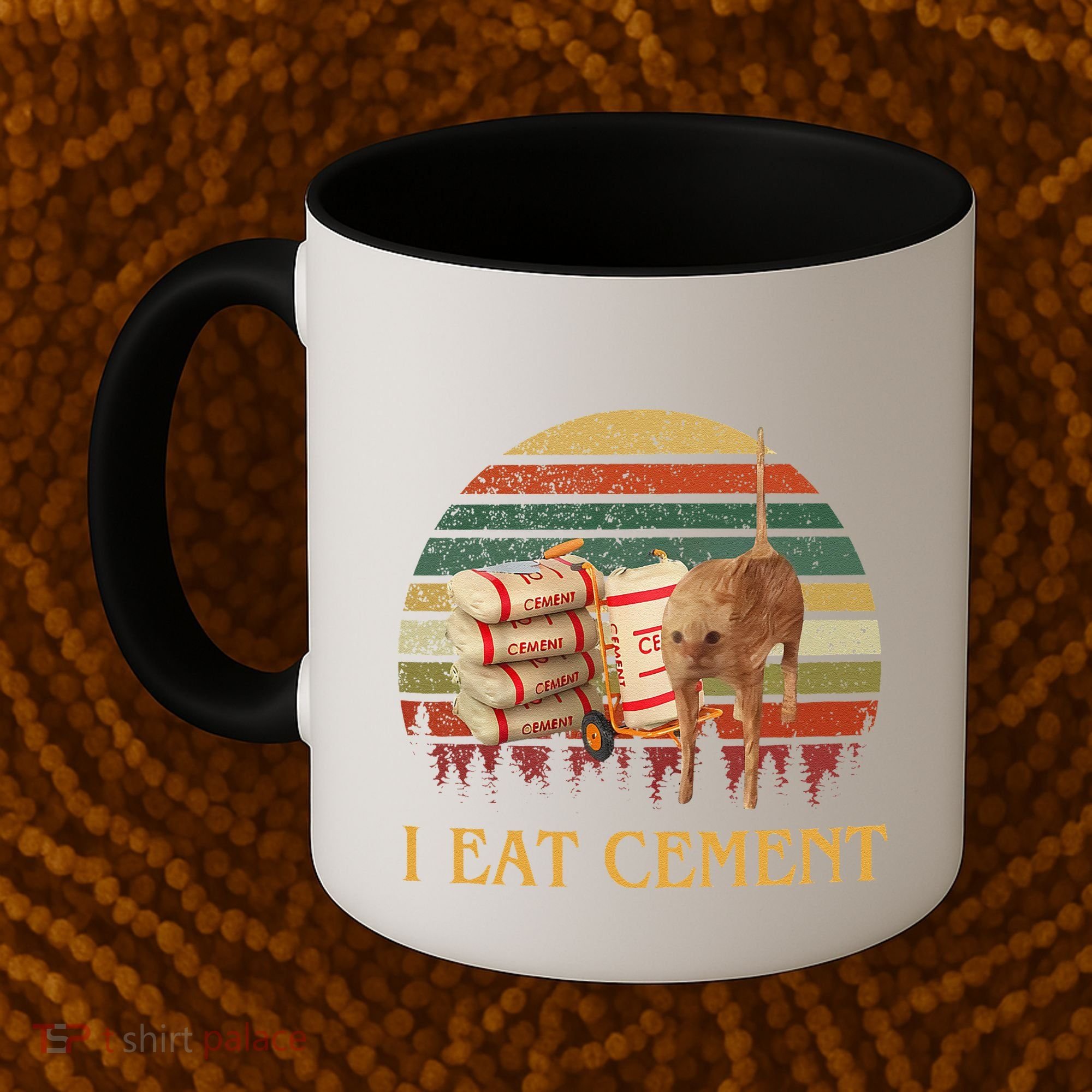 I Eat Cement Cursed Cat Funny Meme Lover Coffee Mug