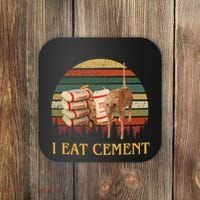 I Eat Cement Cursed Cat Funny Meme Lover Coaster thumb 0