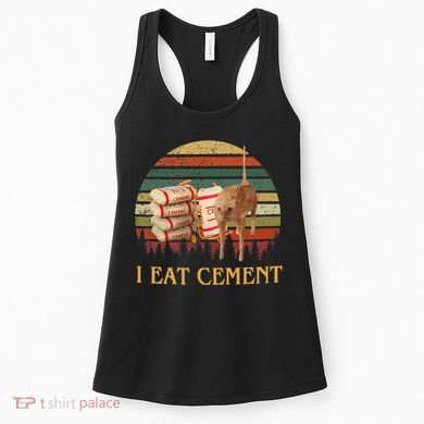 I Eat Cement Cursed Cat Funny Meme Lover Women's Tank Top