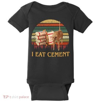 I Eat Cement Cursed Cat Funny Meme Lover Baby Bodysuit