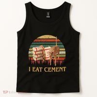 I Eat Cement Cursed Cat Funny Meme Lover Tank Top thumb 2