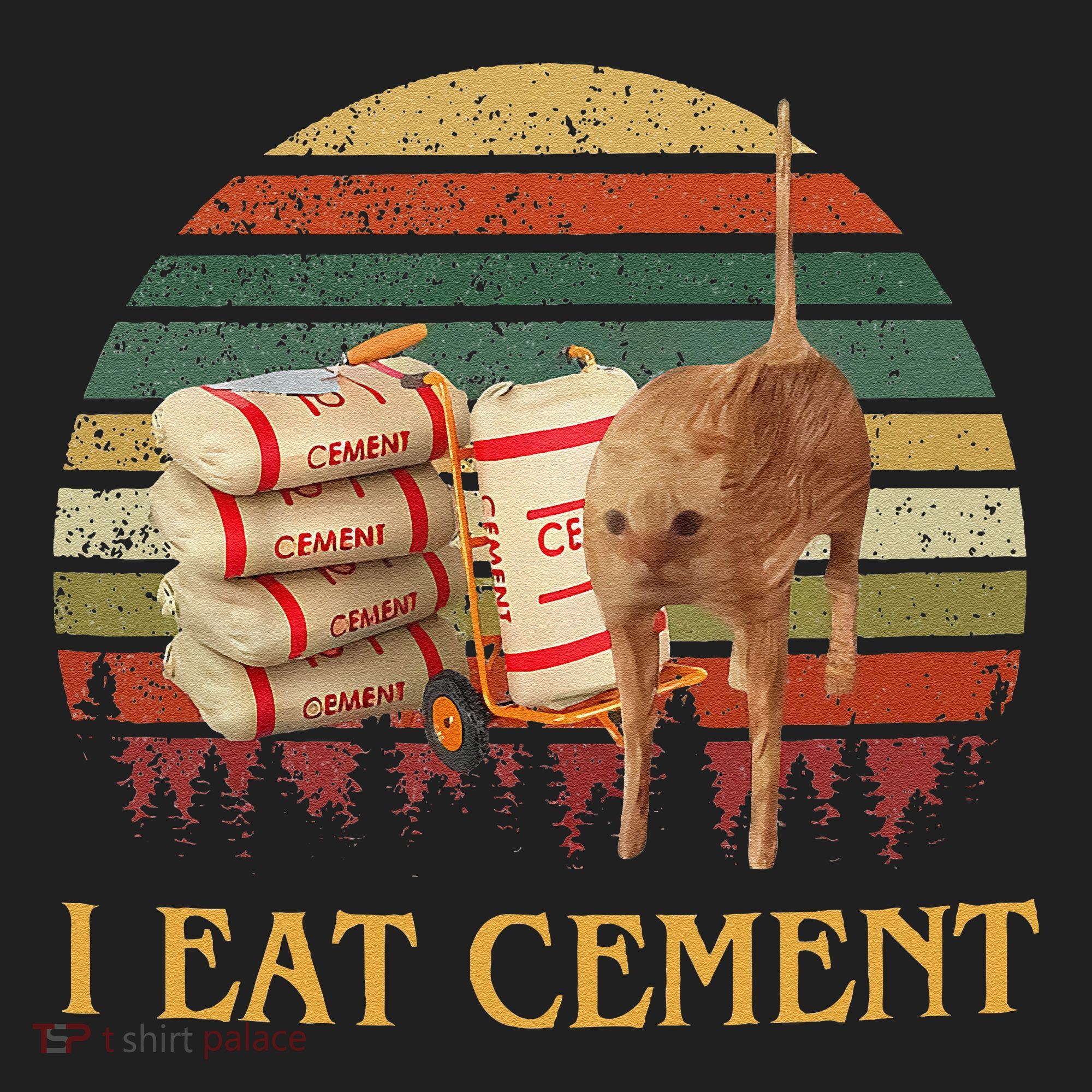 I Eat Cement Cursed Cat Funny Meme Lover Golf Towel