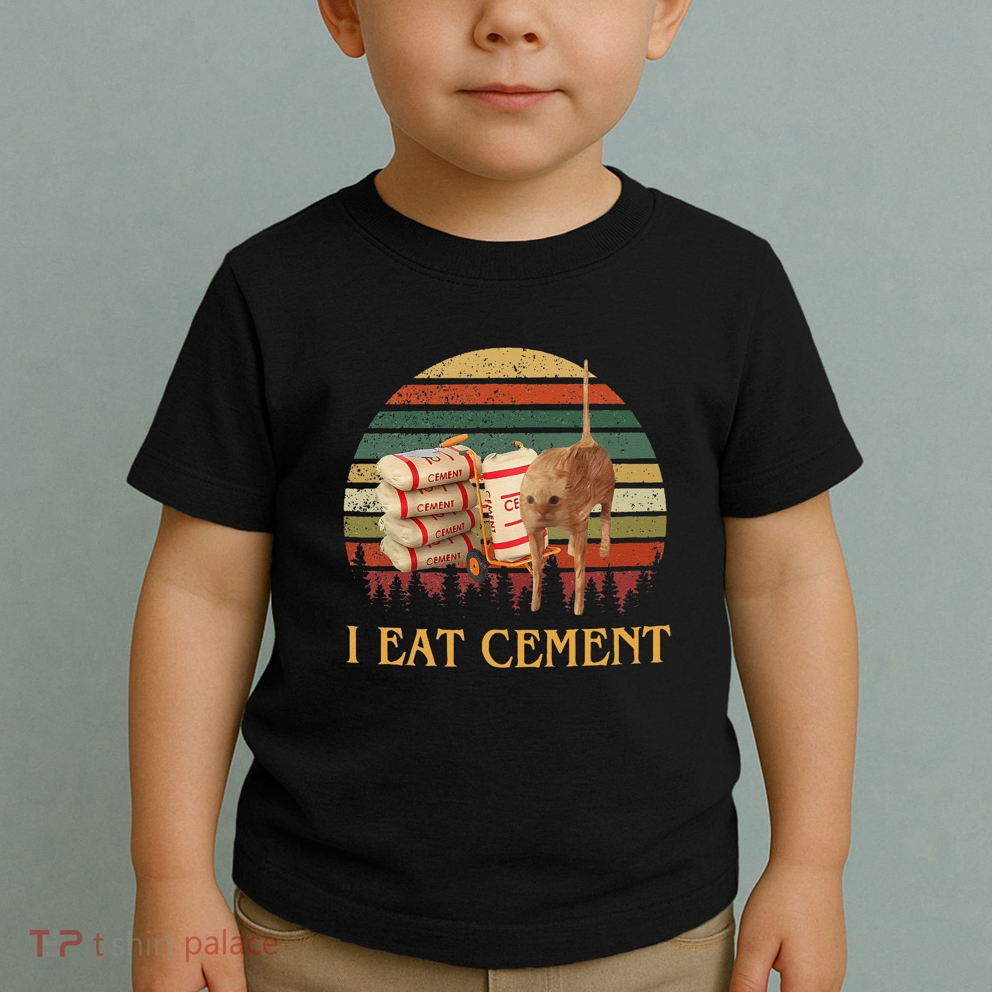 I Eat Cement Cursed Cat Funny Meme Lover Toddler T-Shirt