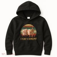 I Eat Cement Cursed Cat Funny Meme Lover Kids Hoodie thumb 0