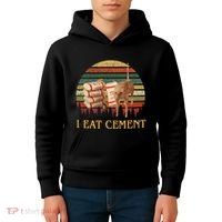 I Eat Cement Cursed Cat Funny Meme Lover Kids Hoodie thumb 4