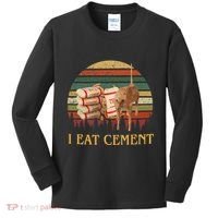 I Eat Cement Cursed Cat Funny Meme Lover Kids Long Sleeve Shirt thumb 0