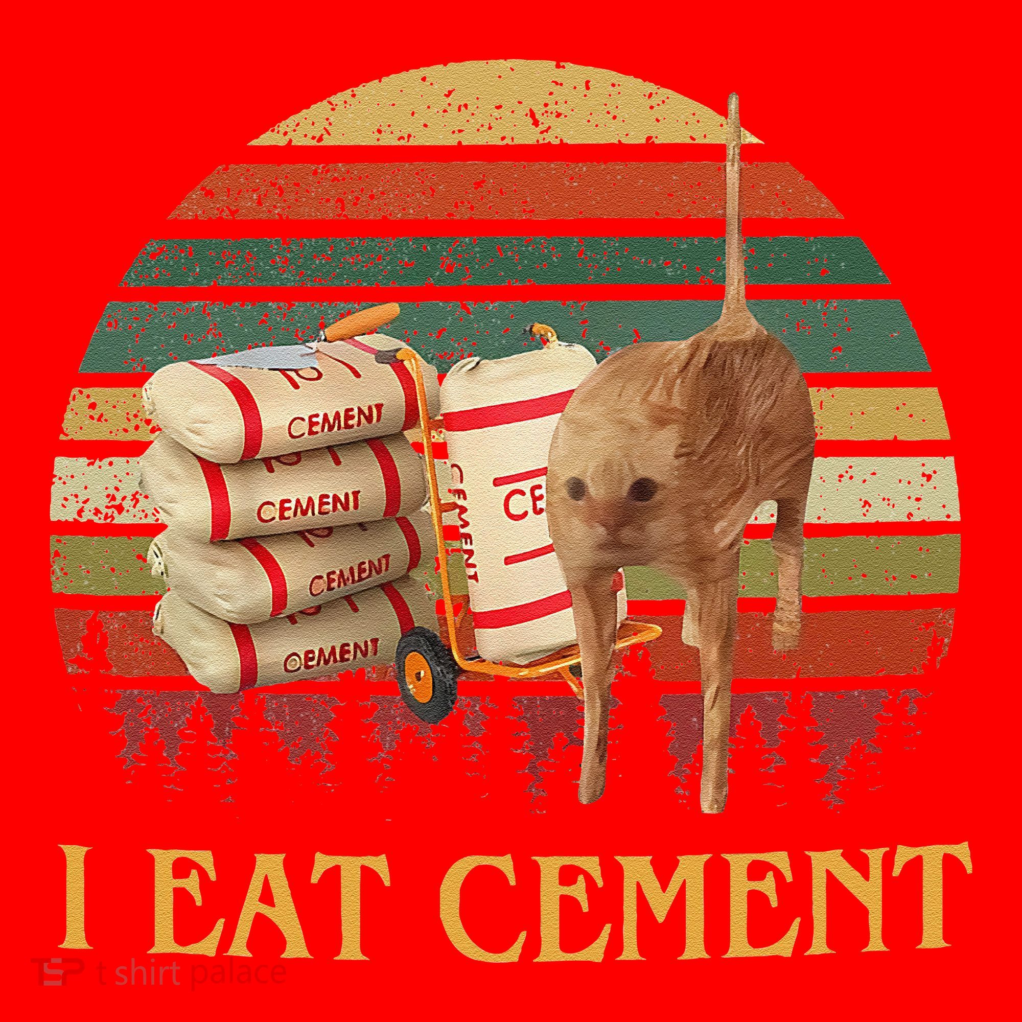 I Eat Cement Cursed Cat Funny Meme Lover Santa Hat