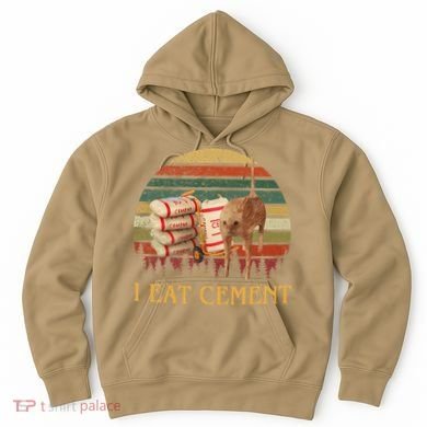I Eat Cement Cursed Cat Funny Meme Lover Hoodie