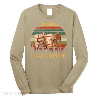 I Eat Cement Cursed Cat Funny Meme Lover Long Sleeve Shirt