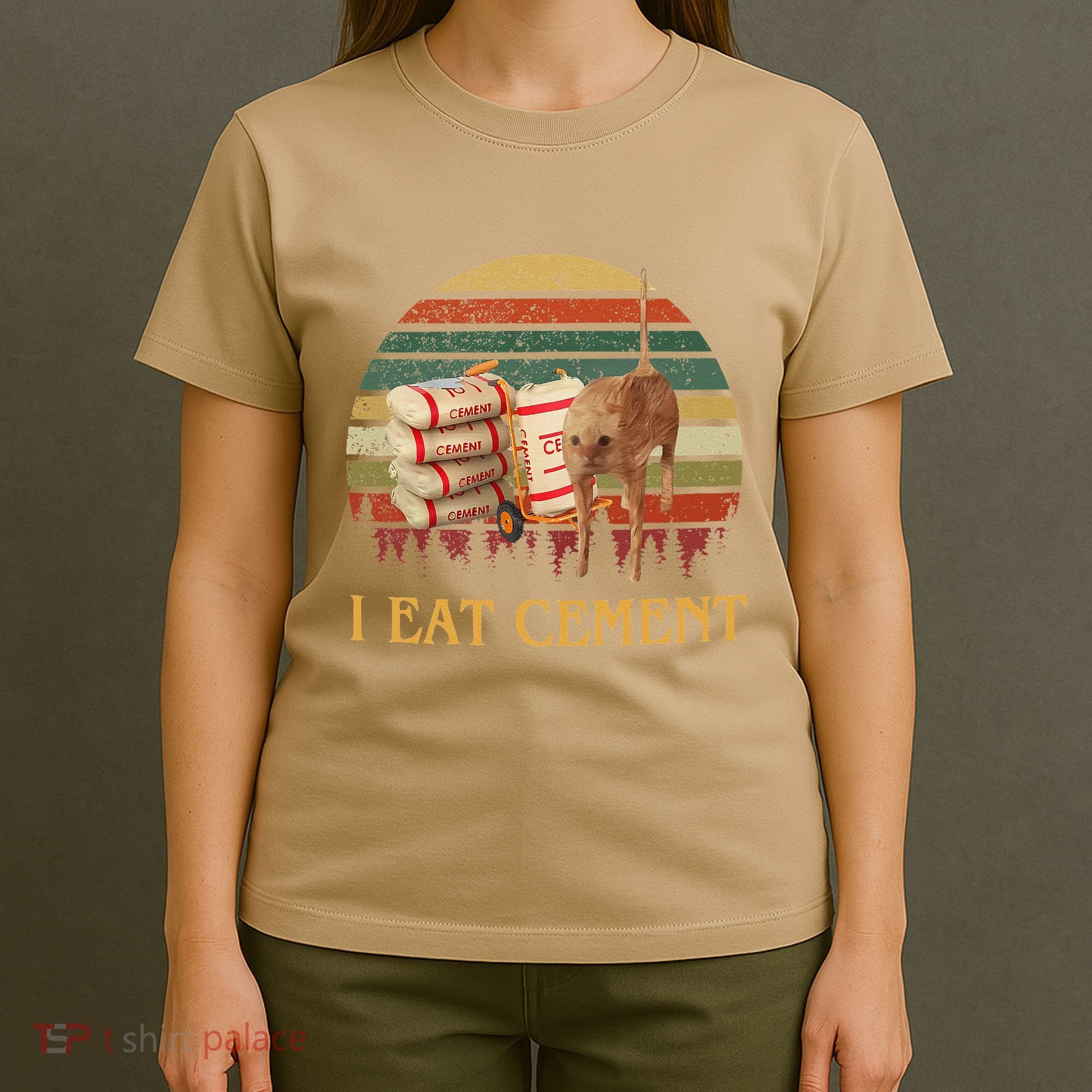 I Eat Cement Cursed Cat Funny Meme Lover T-Shirt