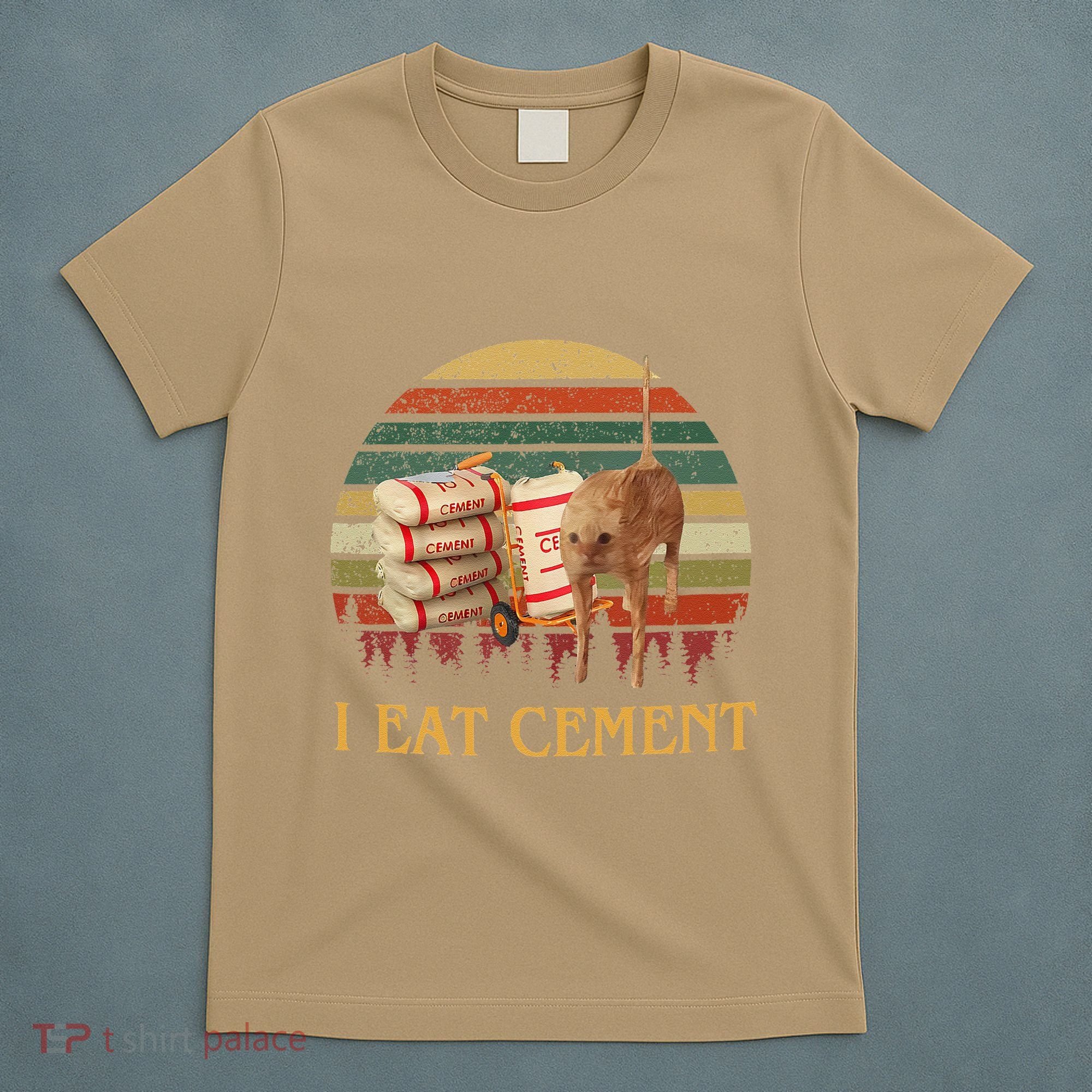 I Eat Cement Cursed Cat Funny Meme Lover T-Shirt