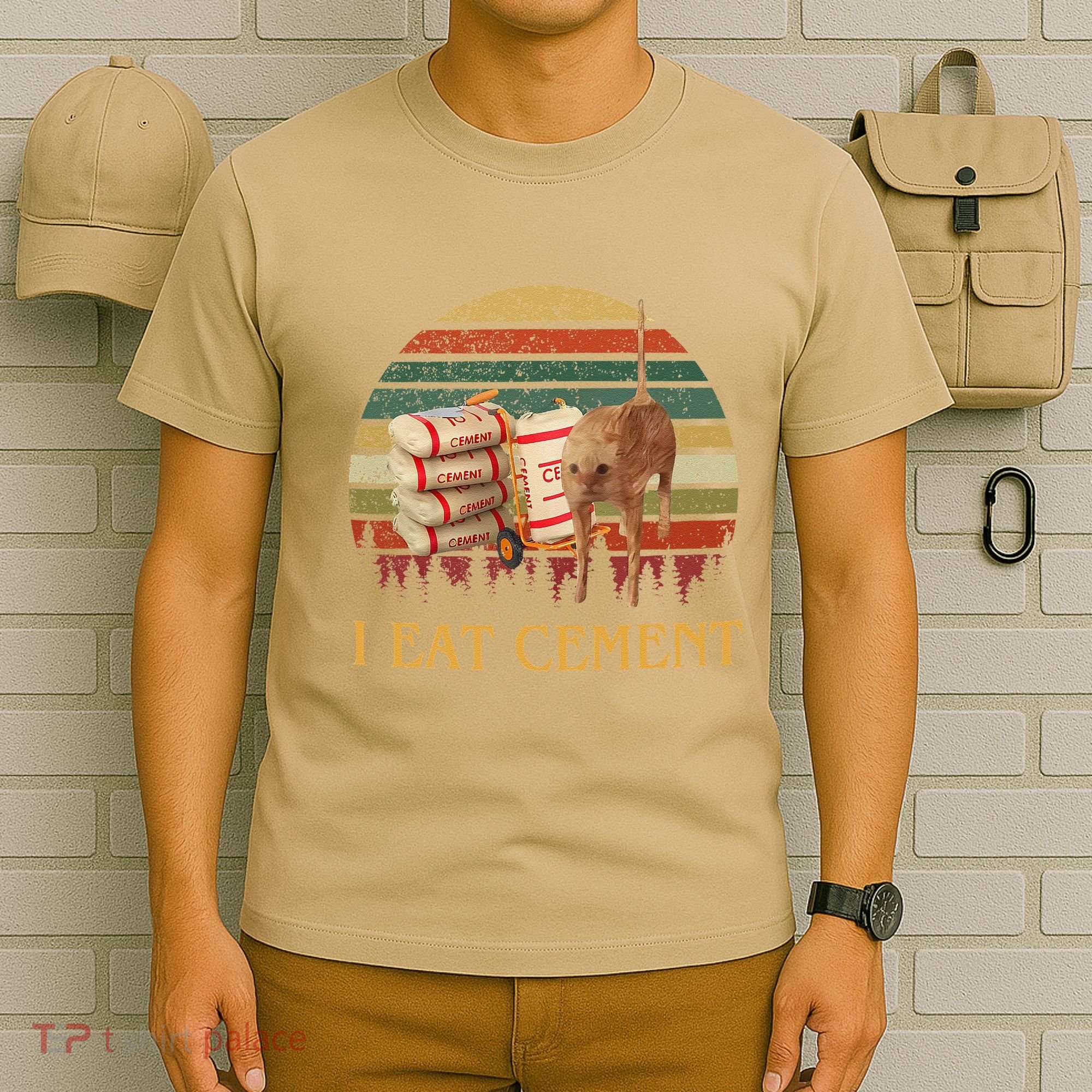 I Eat Cement Cursed Cat Funny Meme Lover T-Shirt