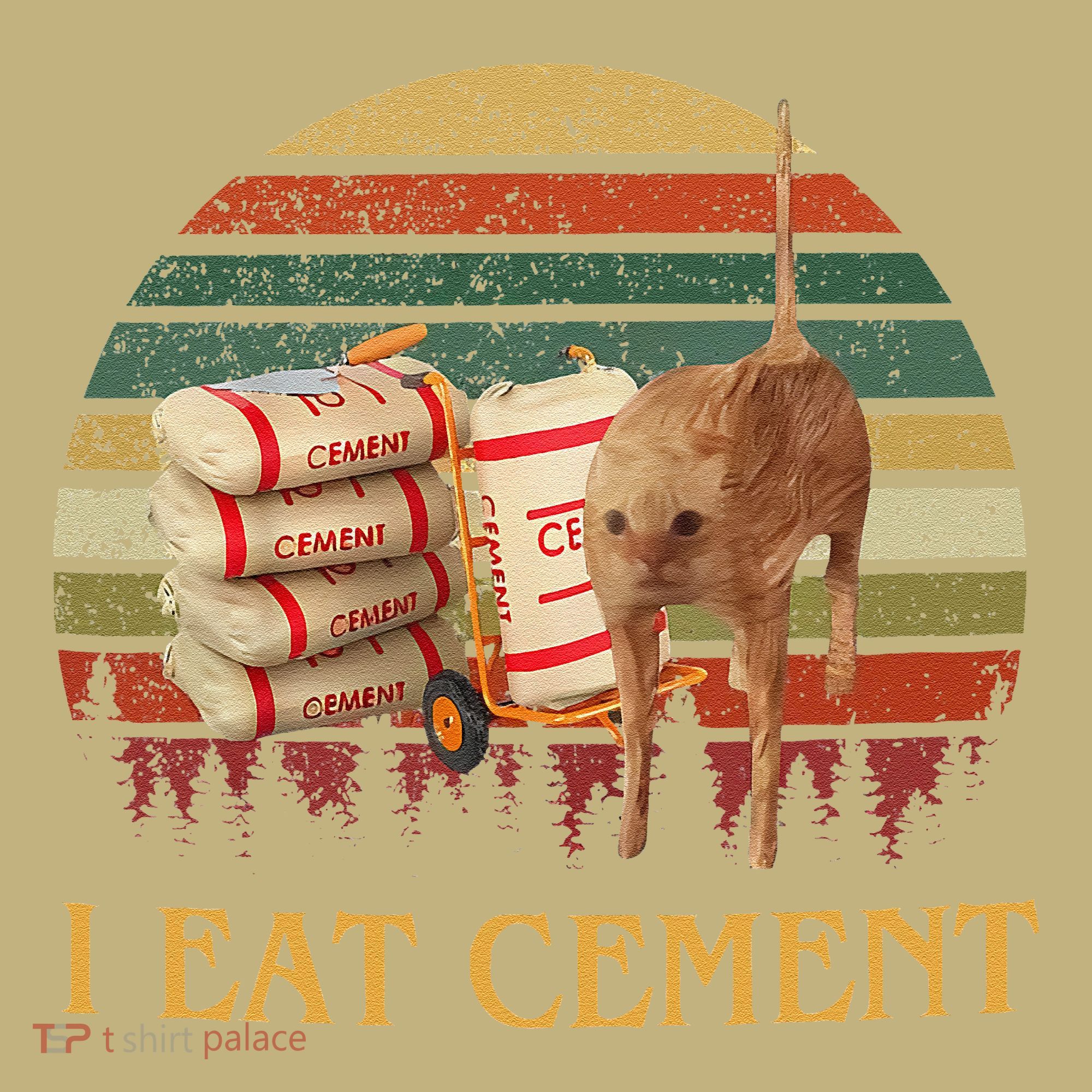 I Eat Cement Cursed Cat Funny Meme Lover Mousepad
