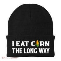 I Eat Corn The Long Way Funny Inappropriate Embarrassing Beanie thumb 0