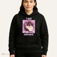 I Eat Cement Cursed Cat Funny Oddly Specific Dank Meme Hoodie thumb 5