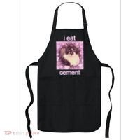 I Eat Cement Cursed Cat Funny Oddly Specific Dank Meme Apron thumb 0