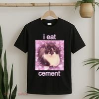 I Eat Cement Cursed Cat Funny Oddly Specific Dank Meme T-Shirt thumb 2