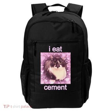 I Eat Cement Cursed Cat Funny Oddly Specific Dank Meme Backpack