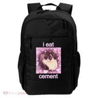 I Eat Cement Cursed Cat Funny Oddly Specific Dank Meme Backpack thumb 0