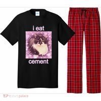 I Eat Cement Cursed Cat Funny Oddly Specific Dank Meme Pajama Set thumb 0