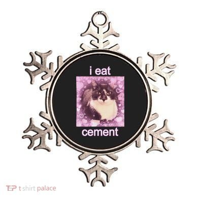 I Eat Cement Cursed Cat Funny Oddly Specific Dank Meme Ornament