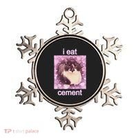 I Eat Cement Cursed Cat Funny Oddly Specific Dank Meme Ornament thumb 0