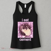 I Eat Cement Cursed Cat Funny Oddly Specific Dank Meme Women's Tank Top thumb 3