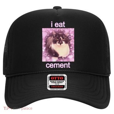 I Eat Cement Cursed Cat Funny Oddly Specific Dank Meme Hat
