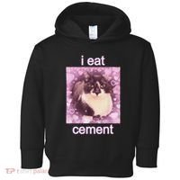 I Eat Cement Cursed Cat Funny Oddly Specific Dank Meme Toddler Hoodie thumb 0