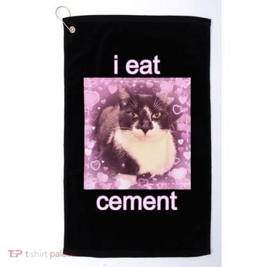 I Eat Cement Cursed Cat Funny Oddly Specific Dank Meme Golf Towel