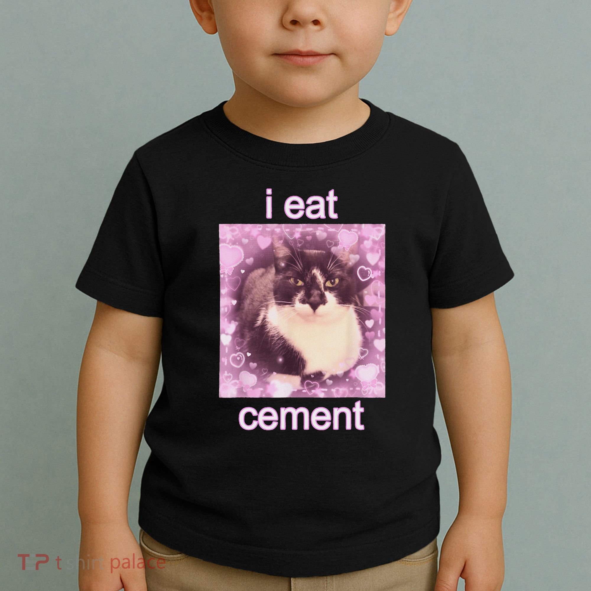 I Eat Cement Cursed Cat Funny Oddly Specific Dank Meme Toddler T-Shirt
