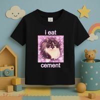 I Eat Cement Cursed Cat Funny Oddly Specific Dank Meme Toddler T-Shirt thumb 3