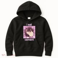 I Eat Cement Cursed Cat Funny Oddly Specific Dank Meme Kids Hoodie thumb 0