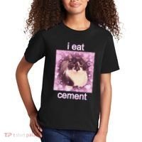 I Eat Cement Cursed Cat Funny Oddly Specific Dank Meme Kids T-Shirt thumb 2