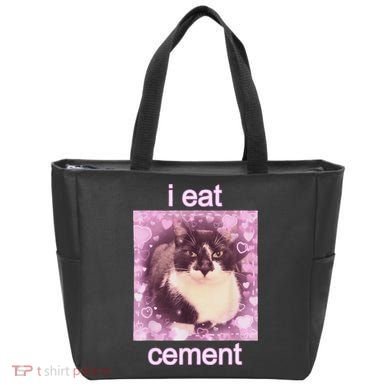I Eat Cement Cursed Cat Funny Oddly Specific Dank Meme Tote Bag