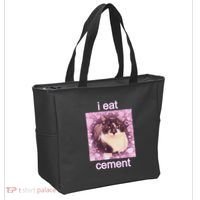I Eat Cement Cursed Cat Funny Oddly Specific Dank Meme Tote Bag thumb 2