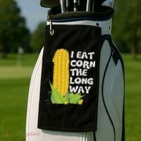 I Eat Corn The Long Way Funny Embarrassing Inappropriate Golf Towel thumb 2