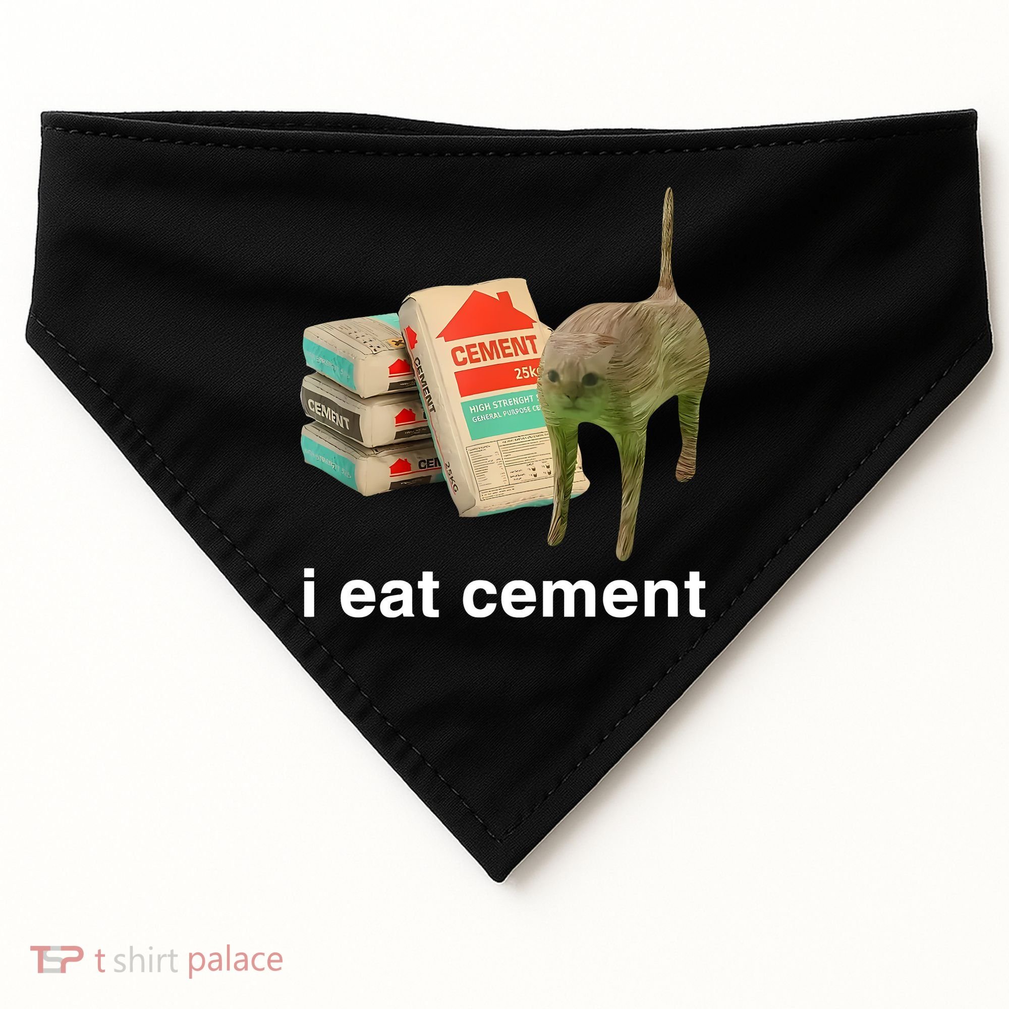 I Eat Cement Cursed Cat USA-Made Doggie Bandana